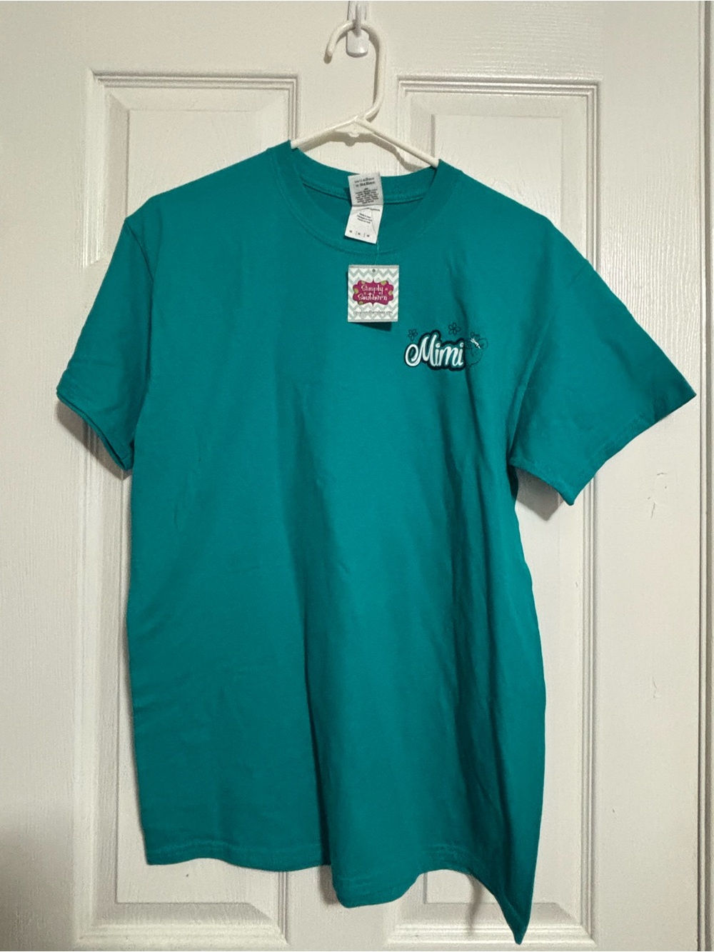 Gildan Teal Short-Sleeve Tee with 'Mimi' Sz M New with Tags